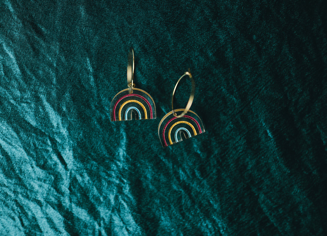 The Claude Rainbow Charm Hoops