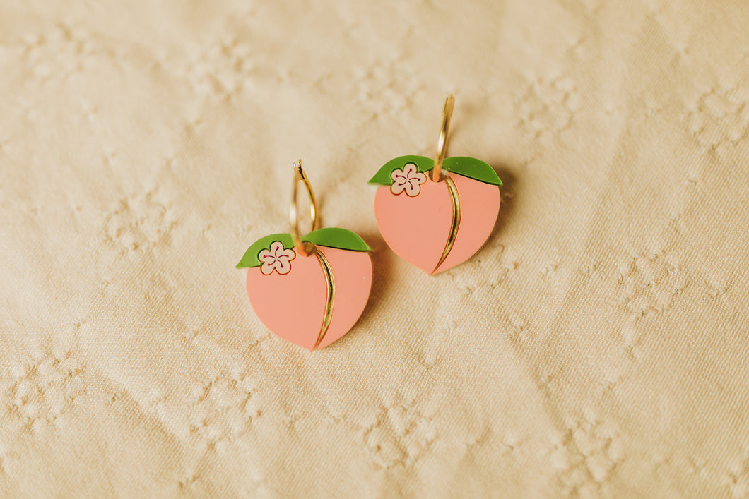 The Peach Charm Hoops