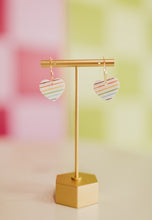 Load image into Gallery viewer, The Claude Rainbow Heart Hoops
