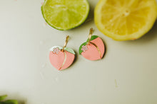 Load image into Gallery viewer, The Peach Charm Hoops
